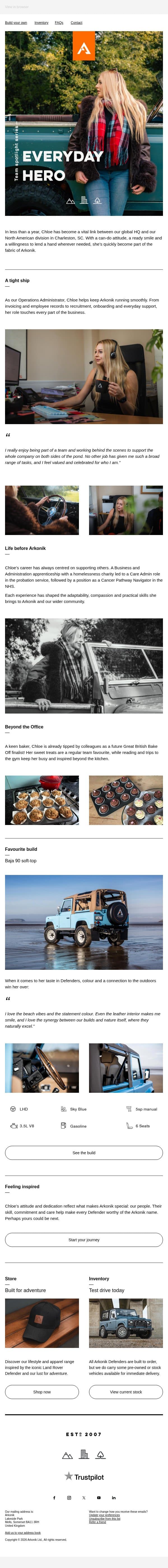 Spotlight on Chloe Wilson | Our Everyday Hero email from Arkonik screenshot