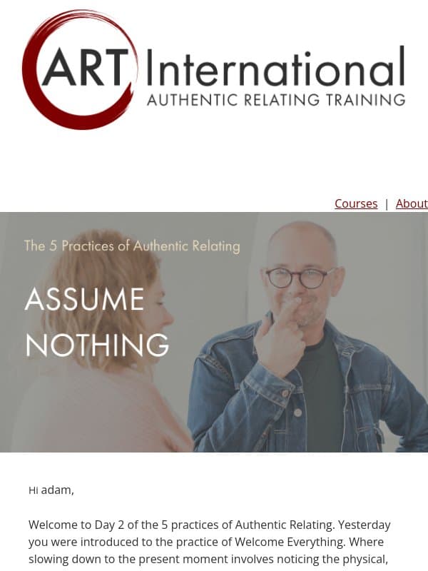[Day 2 Relational Tools] Assume Nothing email from ART