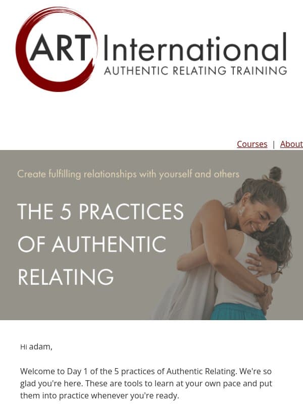 [Day 1 Relational Tools] Welcome Everything email from ART
