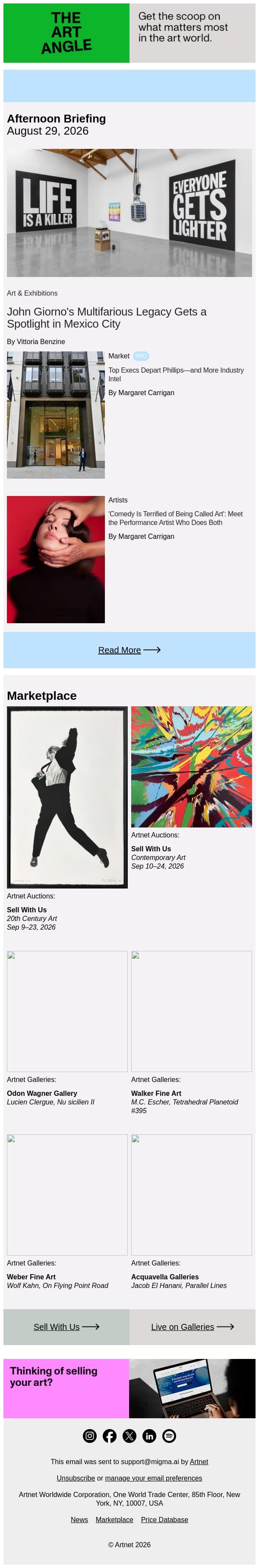 John Giorno's Legacy Shines in Mexico City email from Artnet screenshot