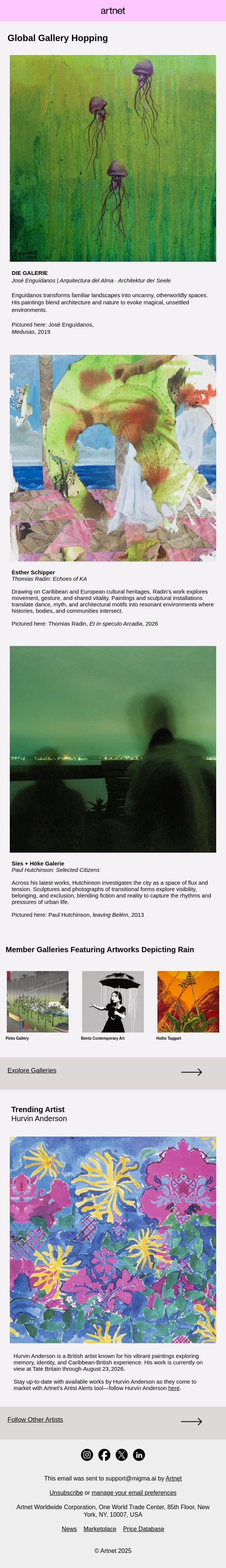Gallery Hop to Frankfurt, Berlin, and Beyond email from Artnet screenshot