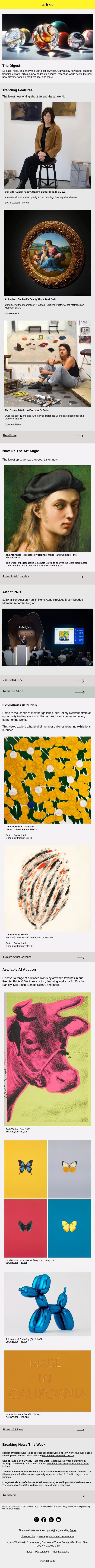 Painter Poppy Jones's Career Is on the Move, The Rising Artists on Everyone's Radar & More email from Artnet screenshot