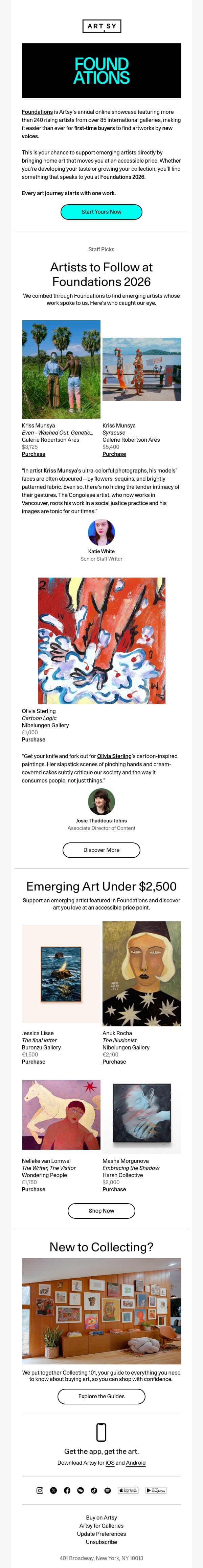 Every art journey starts with one work email from Artsy screenshot