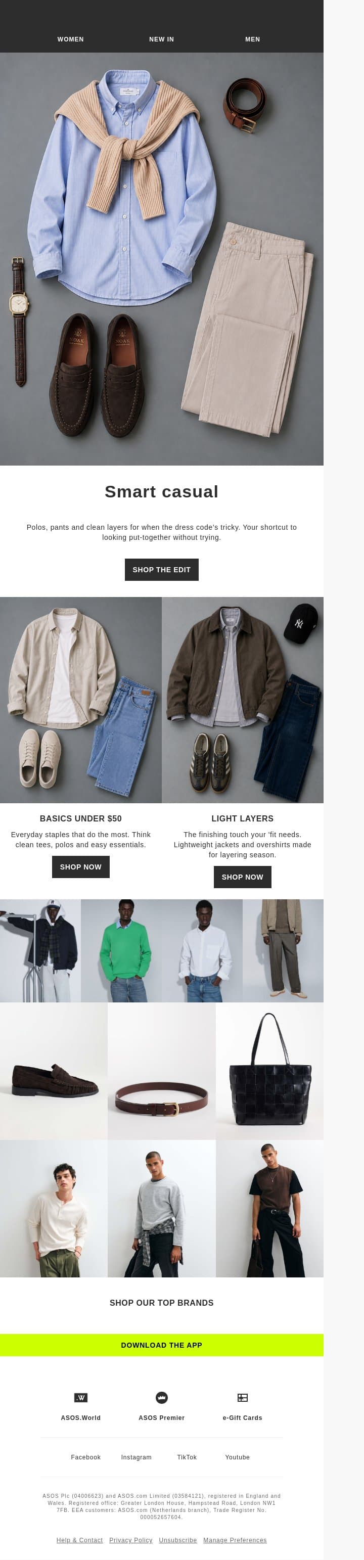 Smart causal, sorted email from ASOS screenshot