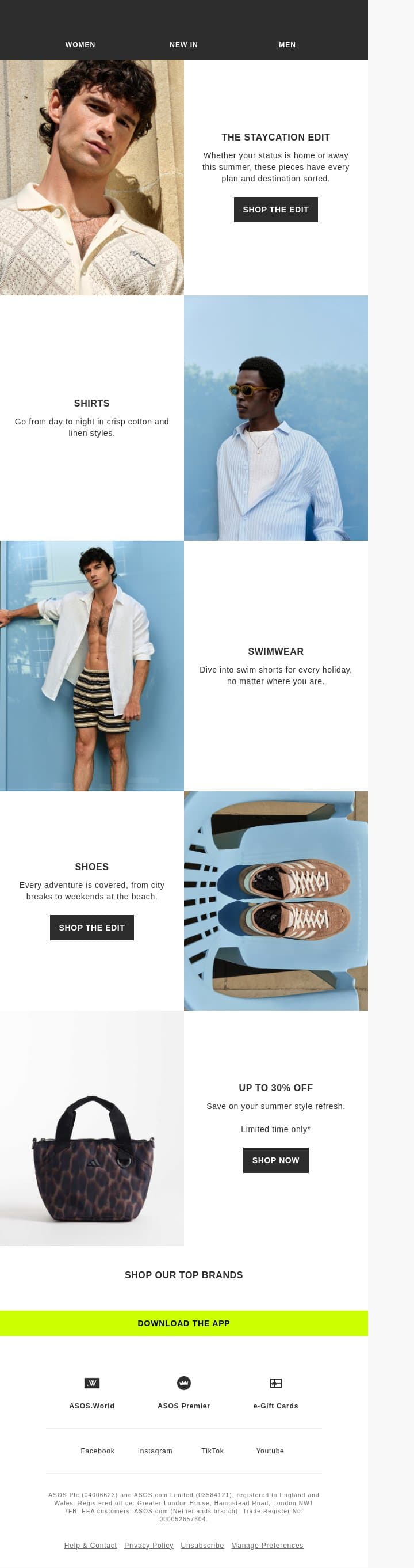 Going somewhere? email from ASOS screenshot