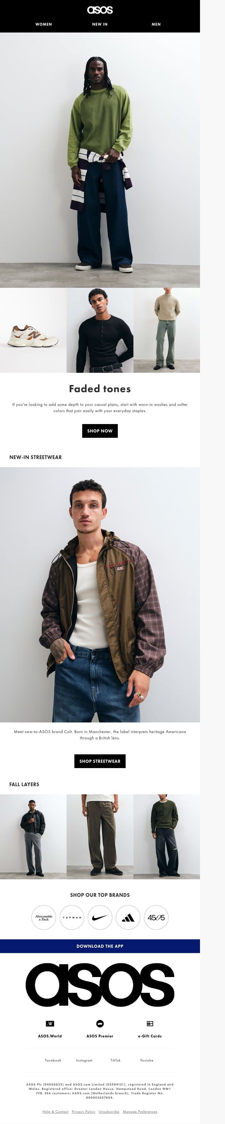 How to add color into your closet email from ASOS screenshot