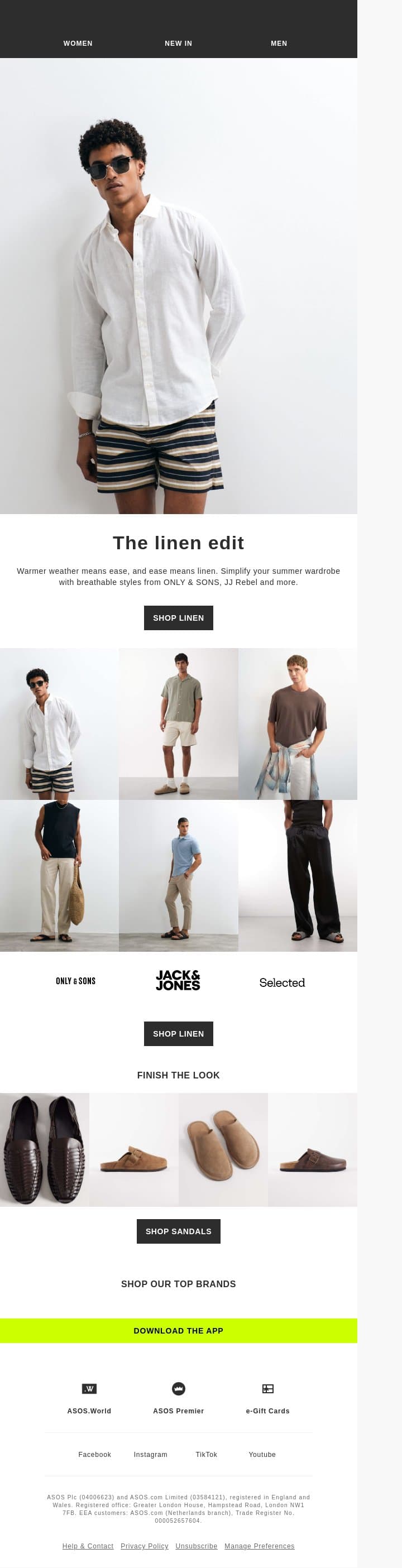 Your warm-weather wardrobe needs these email from ASOS screenshot
