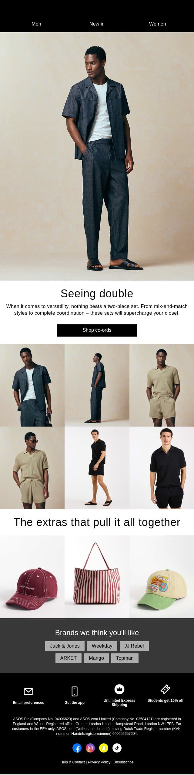 The best things come in pairs email from ASOS screenshot