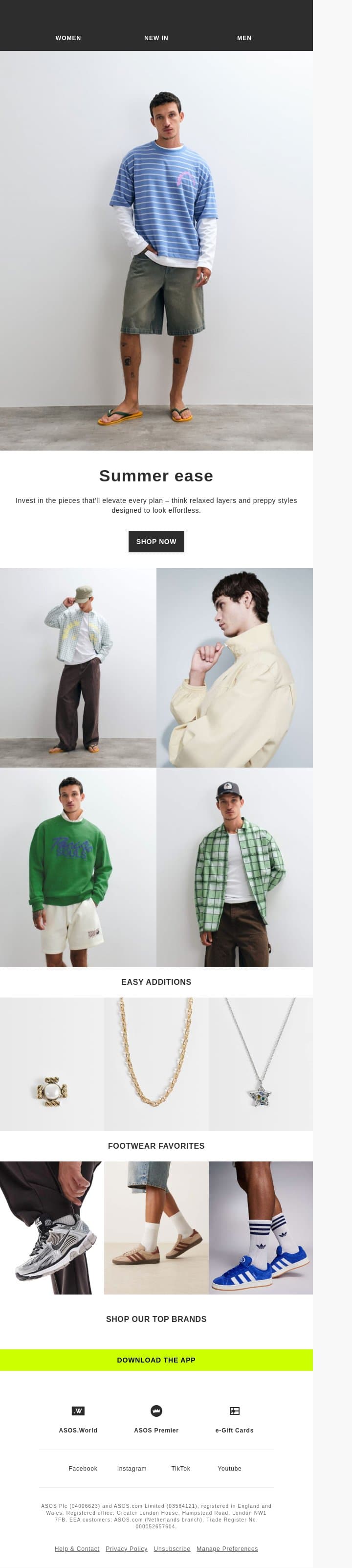 Late-summer plans never looked so good email from ASOS screenshot