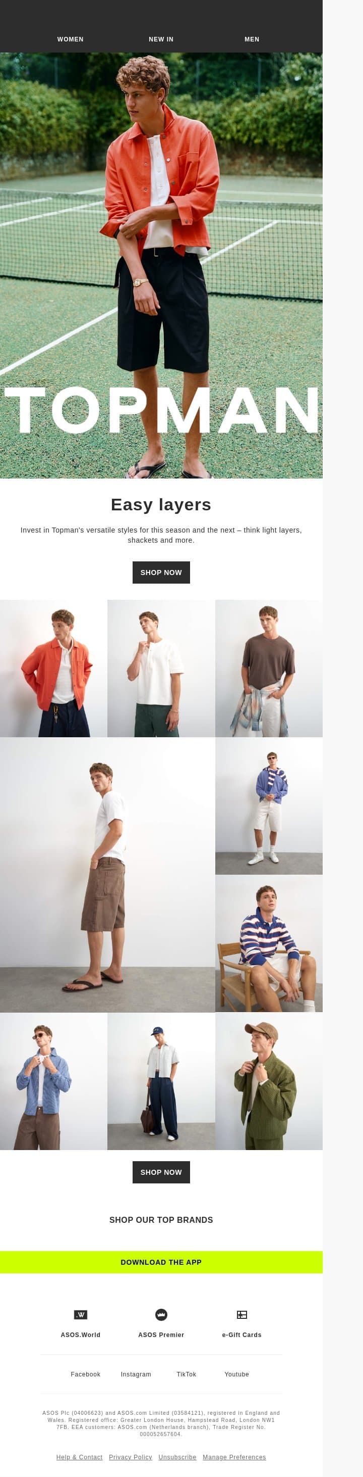 New in: Topman email from ASOS screenshot