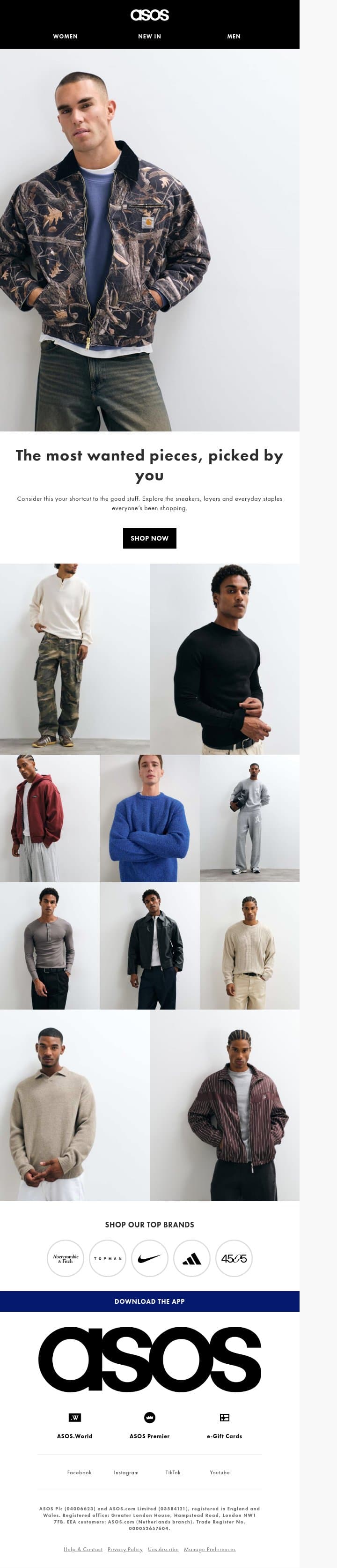 Trending for a reason email from ASOS screenshot