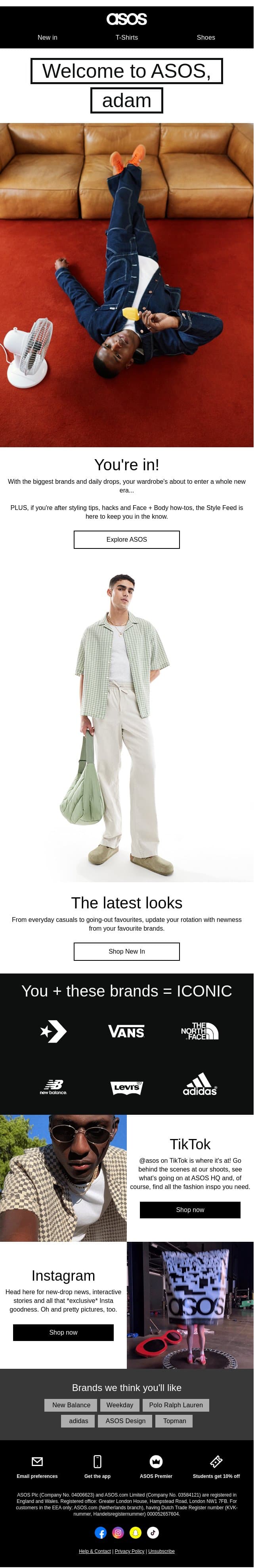 Welcome, ASOSer! email from ASOS screenshot