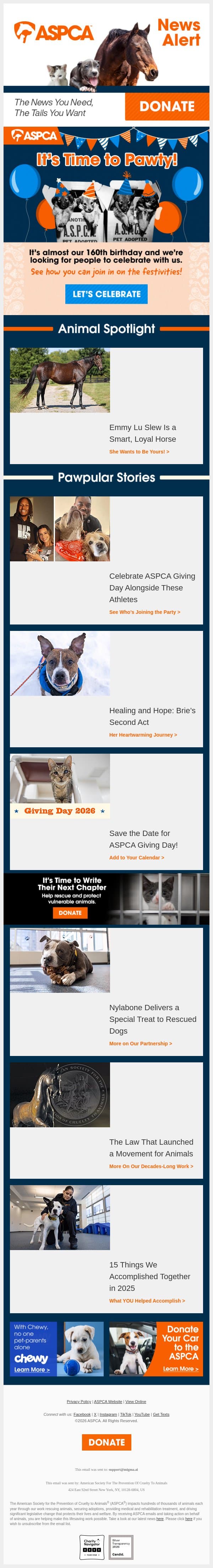 adam's Exclusive Invitation💌 email from ASPCA screenshot
