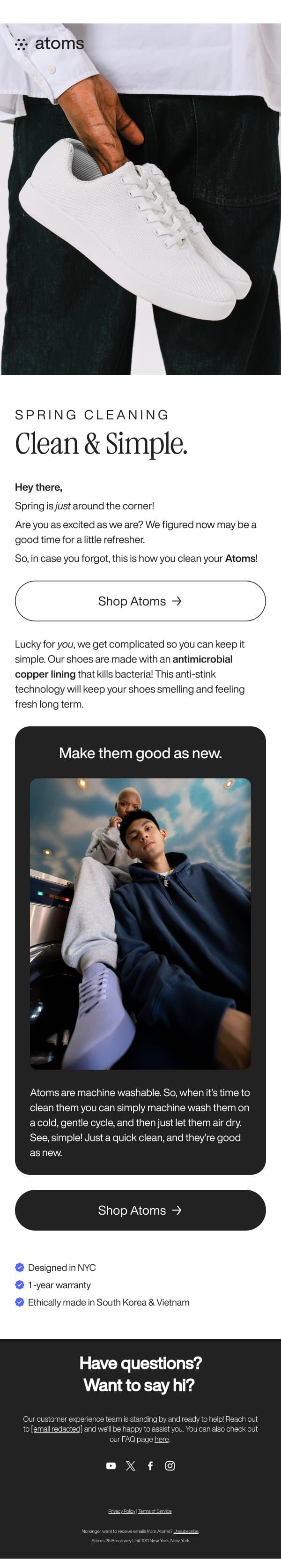How to Clean Your Atoms email from Atoms screenshot