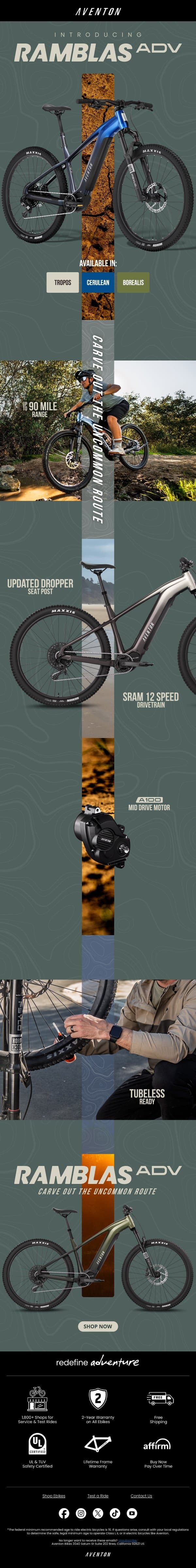 Meet Ramblas ADV email from Aventon screenshot