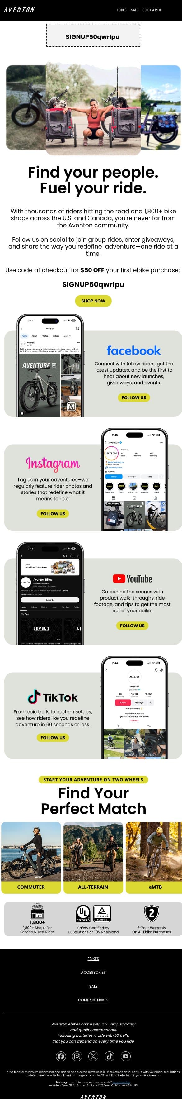 The final countdown on your exclusive offer⌛ email from Aventon screenshot