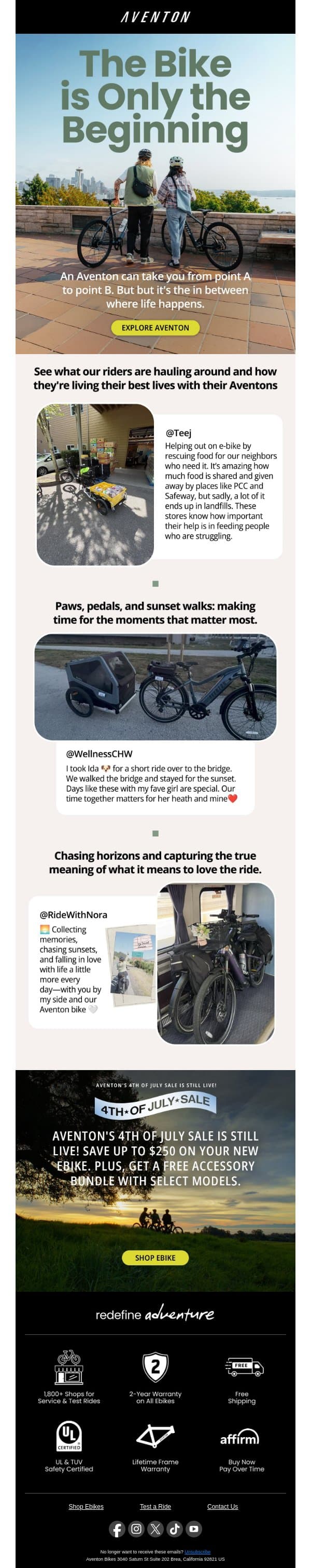 Our Riders Know Best - Here's What They've Got to Say email from Aventon screenshot