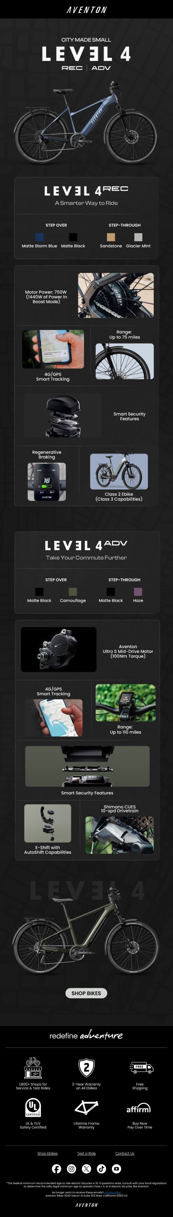 A deep dive into the all-new Level 4 email from Aventon screenshot