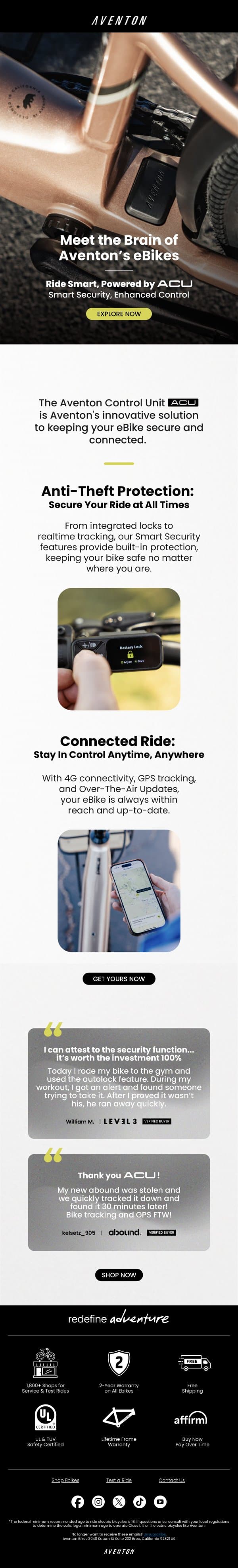 Discover Aventon's Smart Bike Ecosystem 🚴‍♂️✨ email from Aventon screenshot