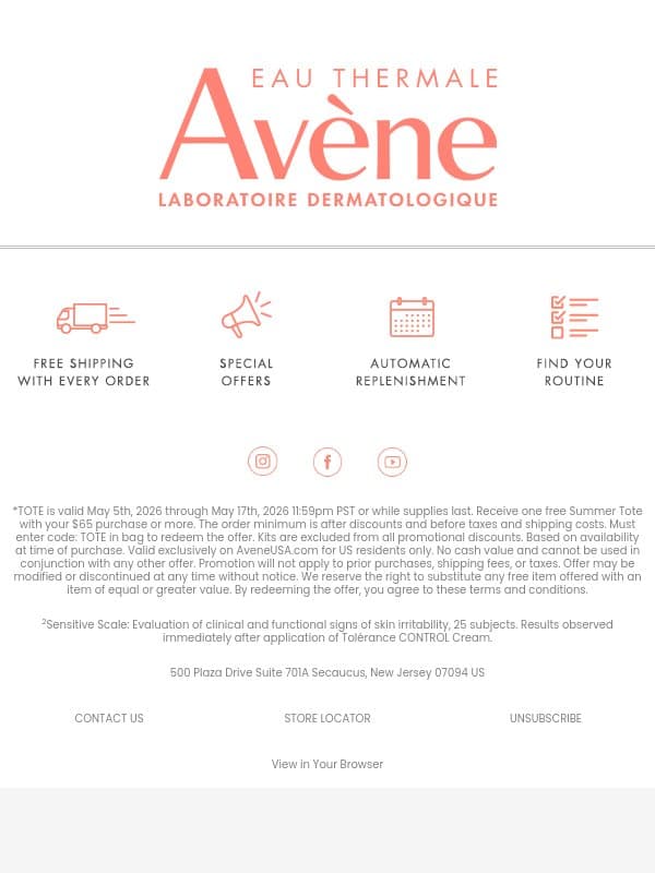 Boost Your Skin TOLERANCE 💧 email from Avène screenshot
