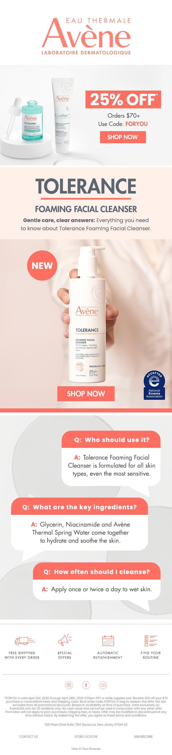 Clearing Up Your Cleanser Q's 🫧 email from Avène screenshot