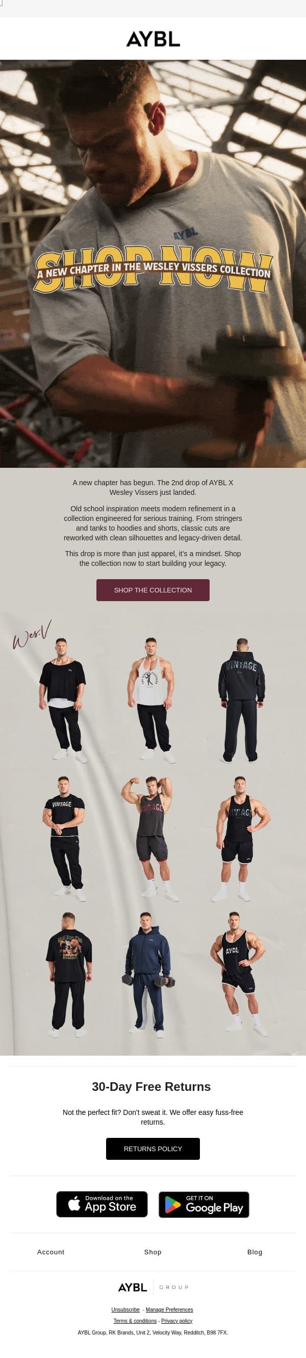 AYBL X Wesley Vissers | Now Live email from AYBL screenshot