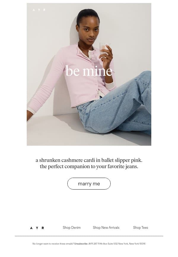 MARRY ME email from AYR screenshot