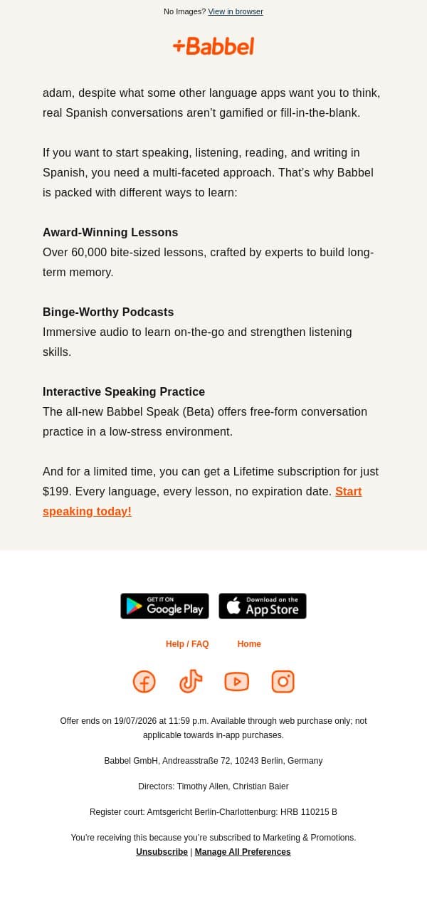 💭 What makes Babbel different? email from Babbel screenshot
