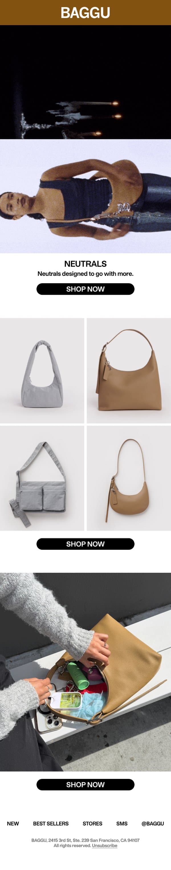 New Neutrals email from Baggu screenshot
