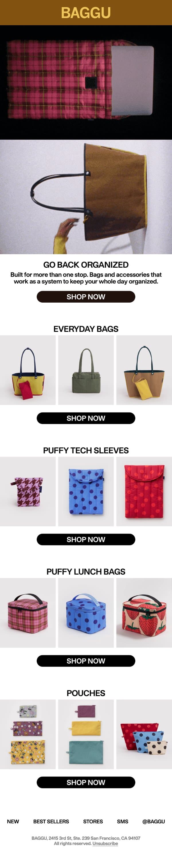 Everything for Your Return to Routine email from Baggu screenshot