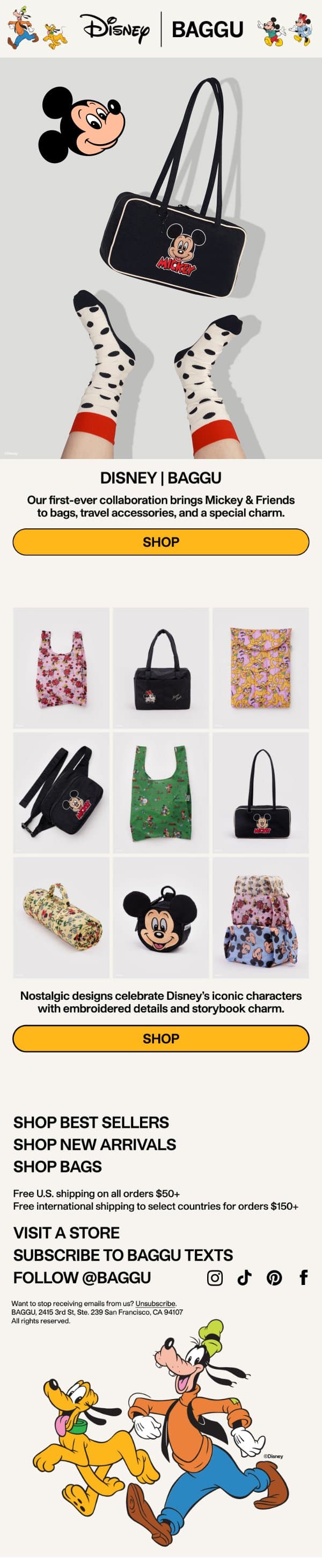 BAGGU x Disney is Here email from Baggu screenshot