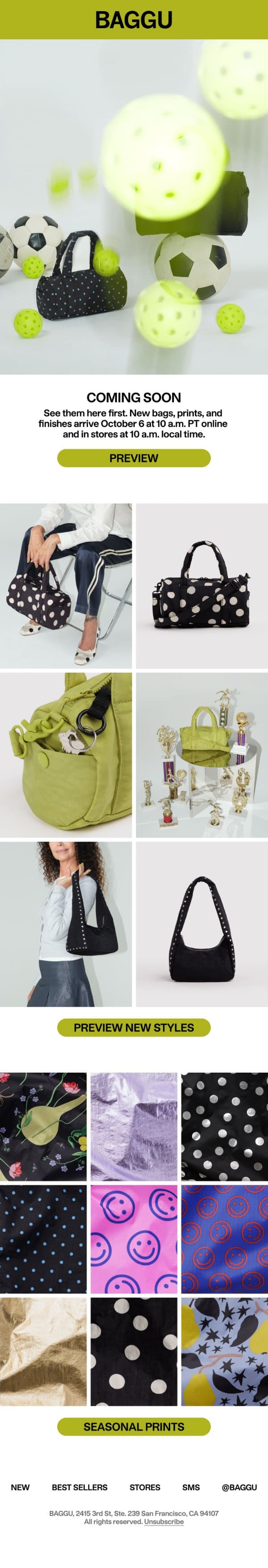 A New Collection is Coming Soon email from Baggu screenshot