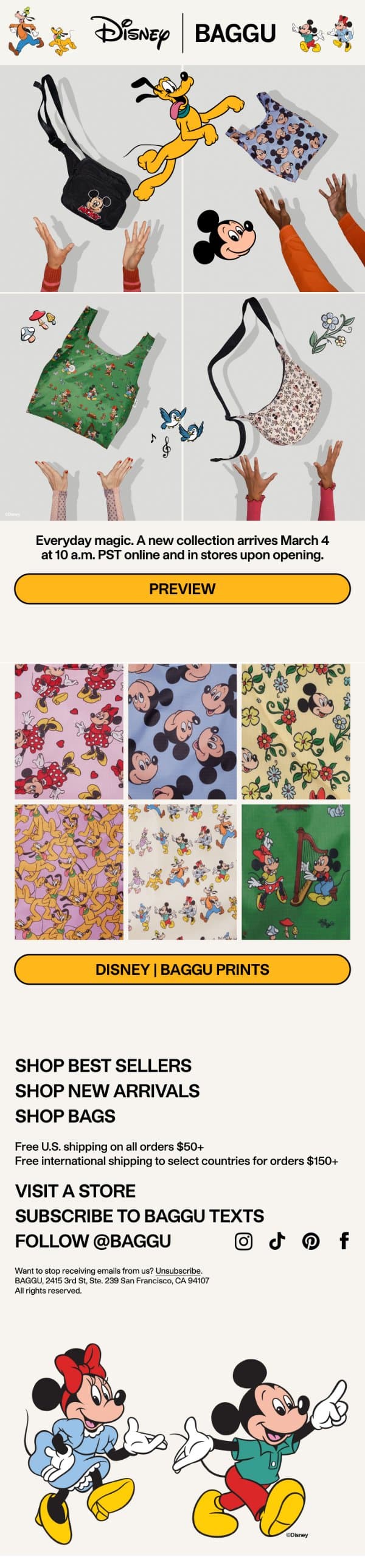 Coming Soon: Disney | BAGGU email from Baggu screenshot