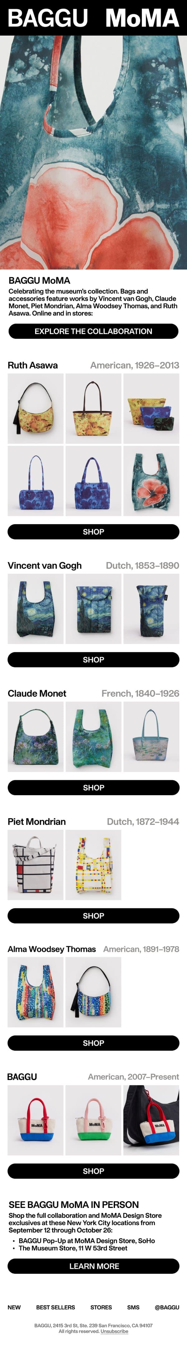 NEW: BAGGU MoMA email from Baggu screenshot