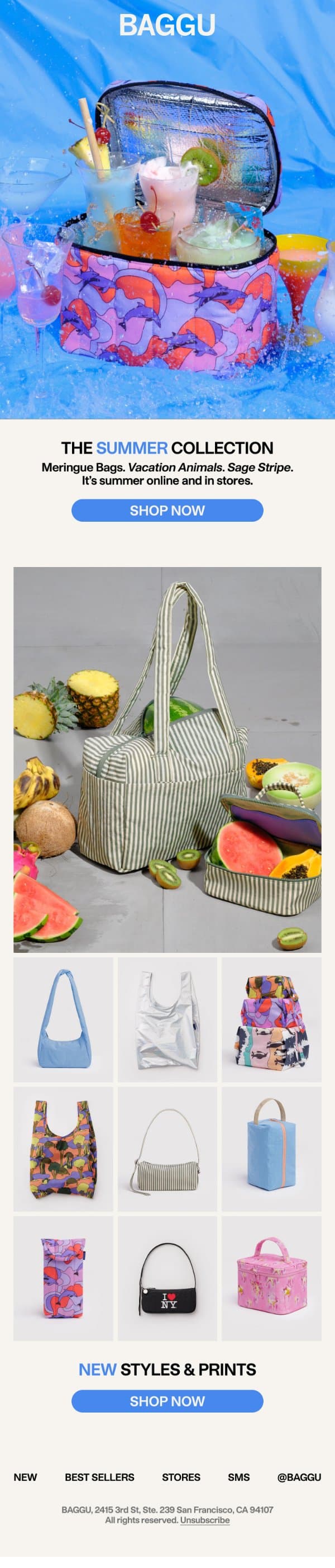 The Summer Collection is Here email from Baggu screenshot