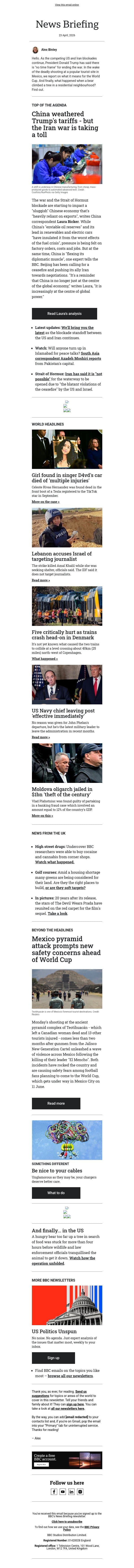 Why Iran war is hurting China email from BBC screenshot