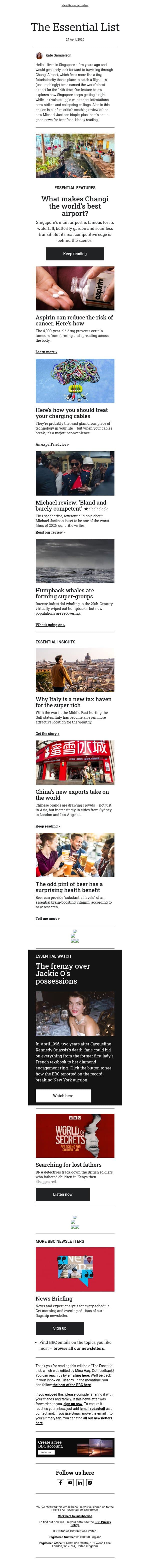 Inside the world's best airport email from BBC screenshot