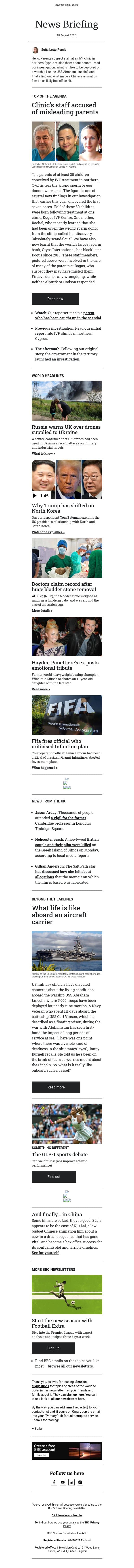 IVF sperm scandal email from BBC screenshot