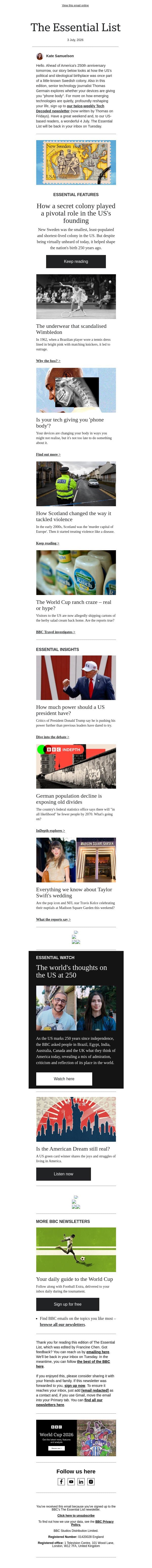 The US's long-lost 'secret' colony email from BBC screenshot