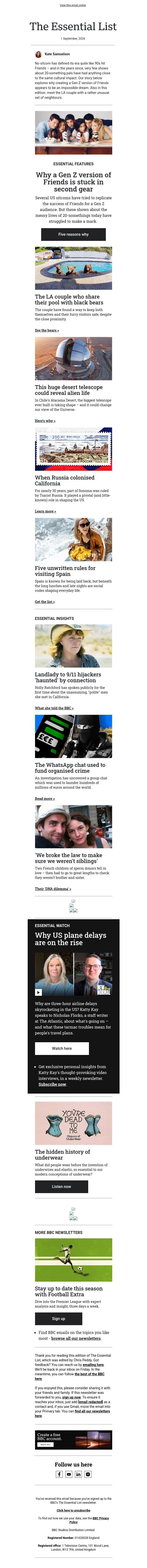 Why a Gen Z version of Friends is impossible email from BBC screenshot