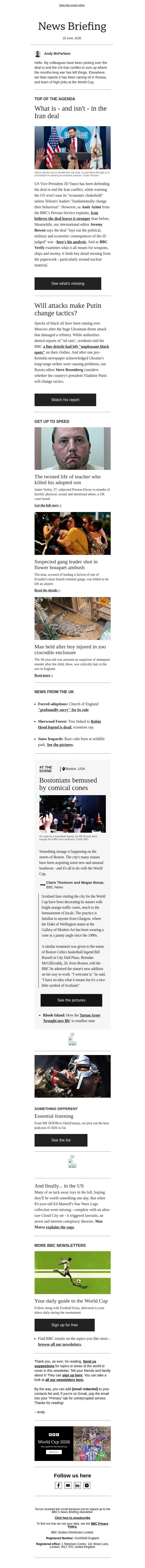 What the Iran deal doesn't mention email from BBC screenshot