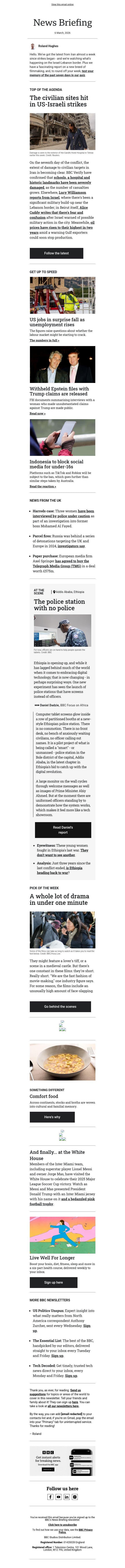 Revealed: the civilian sites hit in Iran email from BBC screenshot
