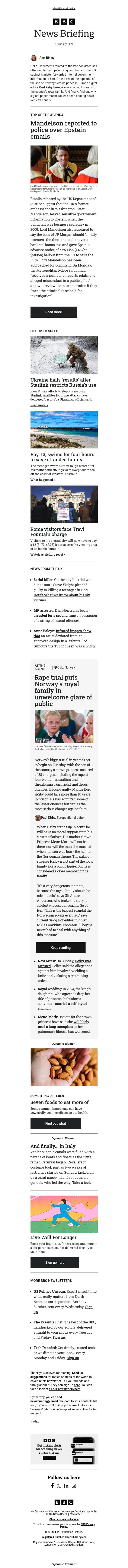 Ex-UK minister shared government emails with Epstein, files suggest email from BBC screenshot