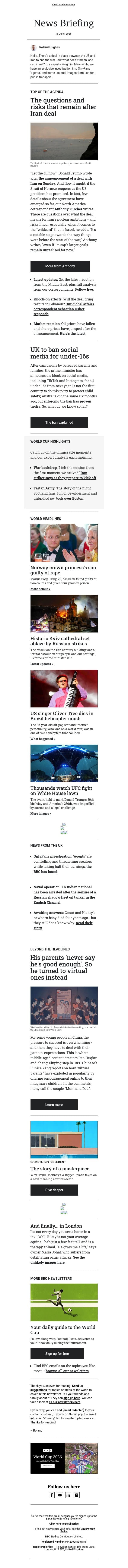 A US-Iran deal scarce on details email from BBC screenshot