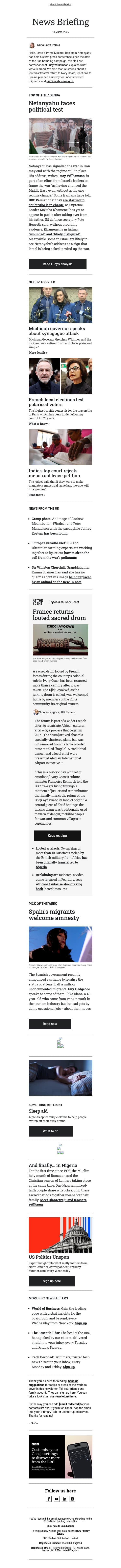 Why Israel's hopes for Iran regime change are fading email from BBC screenshot