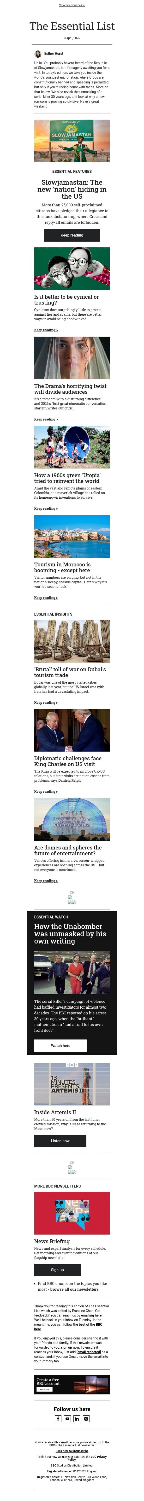 The world's newest 'nation' you've never heard of email from BBC screenshot
