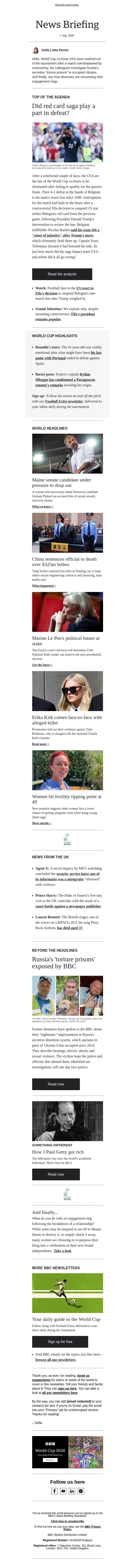 US World Cup dream's shambolic end email from BBC screenshot