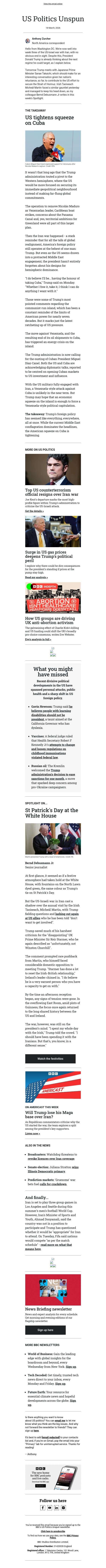 Could Cuba be next? email from BBC screenshot