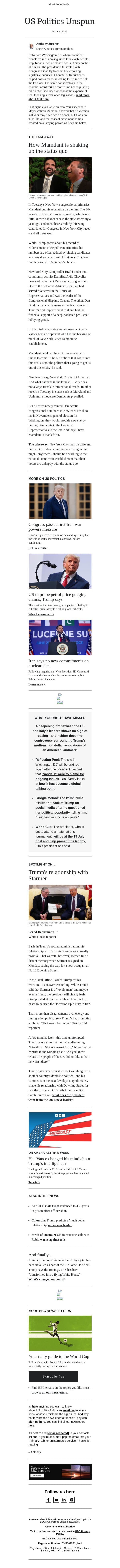 Mamdani risked his reputation - and won email from BBC screenshot