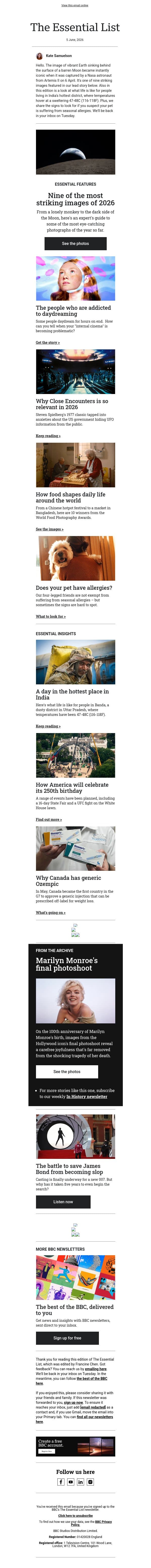 The most striking images of 2026 so far email from BBC screenshot